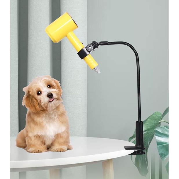 Dog Grooming Table Hair Dryer Arm Clamp Blow Dryer Stand Holder with 360Degree Neck Hands-Free Pet Grooming Accessories Pet Hair Dryer Holder