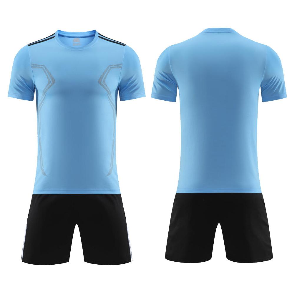Football Jersey Short-sleeved Suit Mens and Womens Training Jerseys Running Fitness Athleticwear Breathable Printing Childrens Competition Jersey
