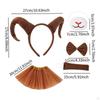 Antelope Horns Headband Animal Costume Bow Tail Skirt for Performance Halloween