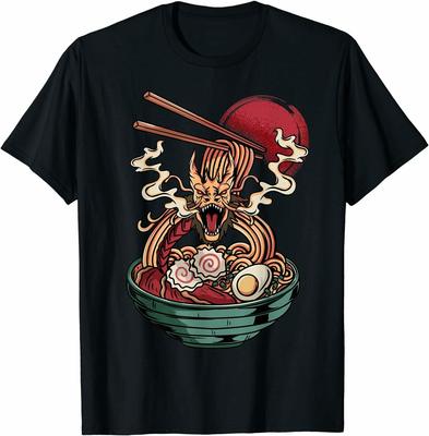 Ramen Noodles Dragon Anime Japanese Gift Idea Tee T-Shirt, Size M - 3XL