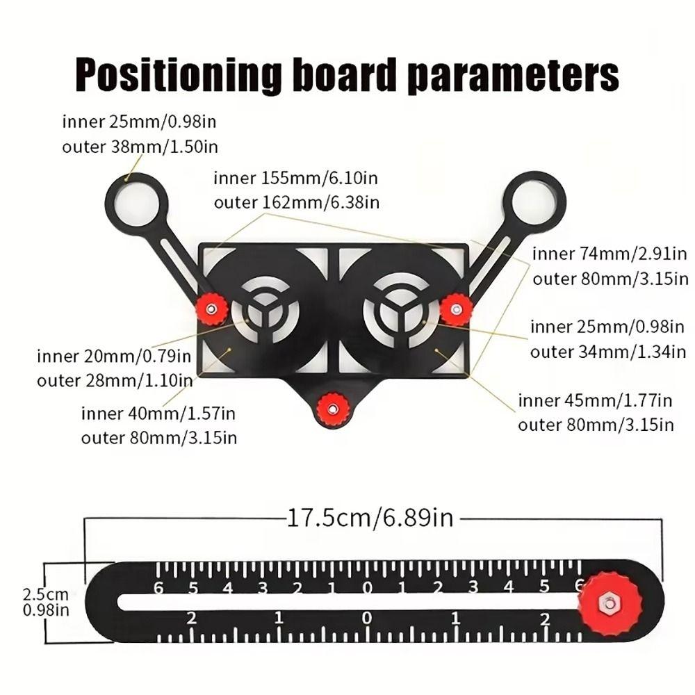 1Pcs 6/9/12 Folds Measuring Ruler Aluminium Alloy Locator Drill Guide  Template Tool