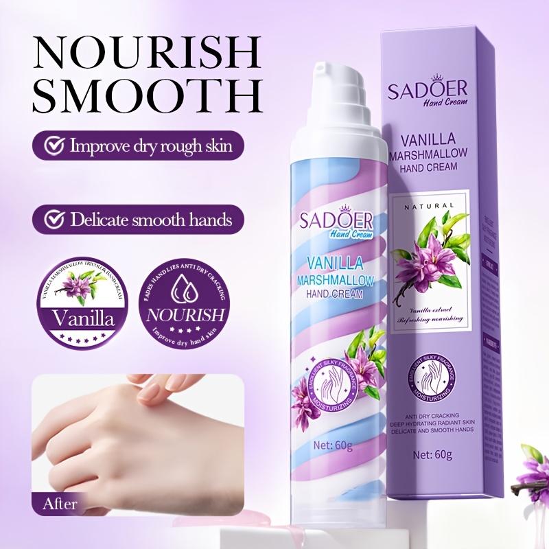 Reduces Hand Vanilla Marshmallow Cream Fine Lines Boosts Gloss Deeply Moisturizes Improves Dry Skin Leaves Hands Smooth Soft Radiant