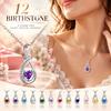 Birthstone Accent Infinity Heart Necklace Zircon Inlay Fashion Necklace  Birthday Anniversary Gift