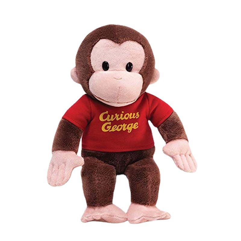Plyšová opička Curious George Hračka 30 cm Měkký mazlivý kamarád Dětský dárek k narozeninám