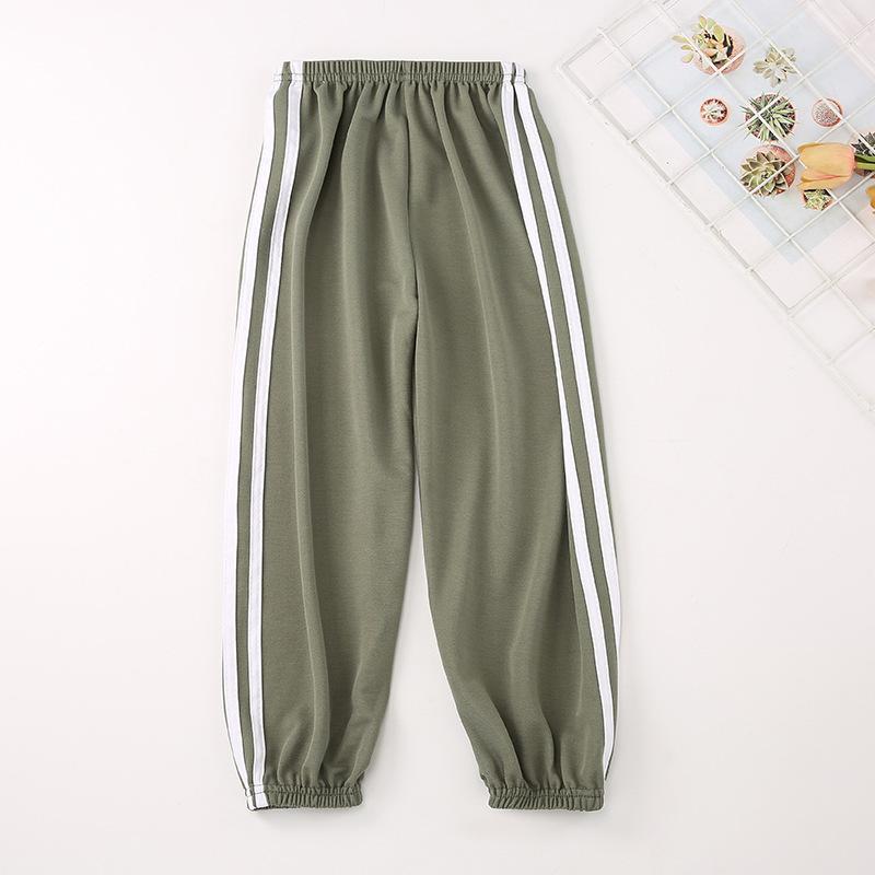 Children's Summer Solid Color Basic Sports Pants Boys Casual Joker Elastic Waist Girl Sweet and Lovely Mosquito Pants