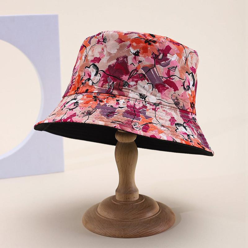 Spring Summer Floral Fisherman Cap With Sunshade And Ventilation For Casual Wear