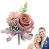 Knopflöcher Blumen Künstliche Weiße Rosen Seide Korsage Trauzeugen Knopflochblume für Männer Hochzeitsaccessoires