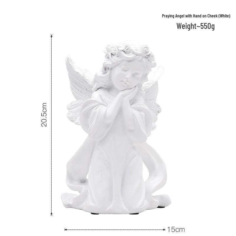 Nordic Angel Girl Sculpture - Resin Figurine for Living Room Décor