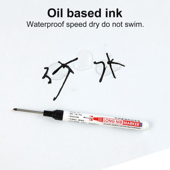 Deep Hole Marker Pen Multi-purpose Waterproof Quick Dry Large Capacity Permanent Ink Filling Clip Design Ceramic Tile Carpenter Long Head Marker