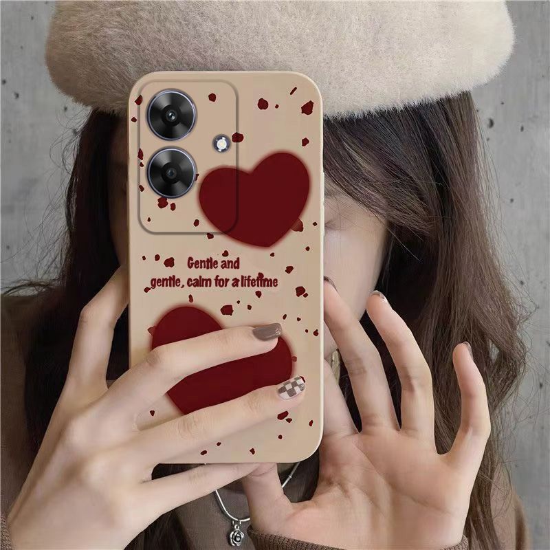 Realme Note60 Mobile Phone Case, Love Red Atmosphere Trendy Model, Personalized Anti-drop