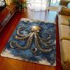 Multiple Sizes Vintage Octopus Map Background Carpet for Living Room Bedroom Sofa Home Decor Rus Non-slip Floor Mat Luxury Gift