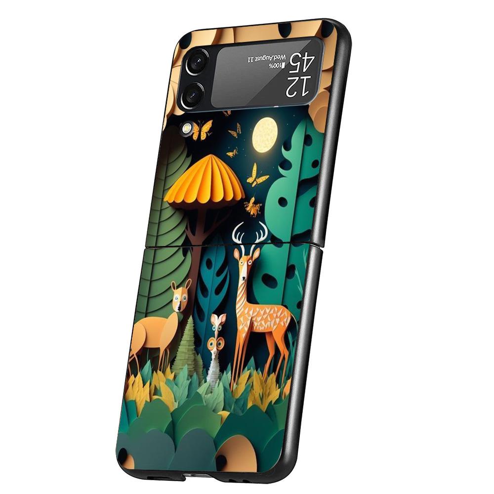 

Natural Trees in Mountain Ranges Cover Phone Case For Samsung Galaxy Z Flip 7 6 5 4 3 5G Flip7 Flip6 Flip5 Flip4 Flip3 Black Fun Samsung Z Flip 3