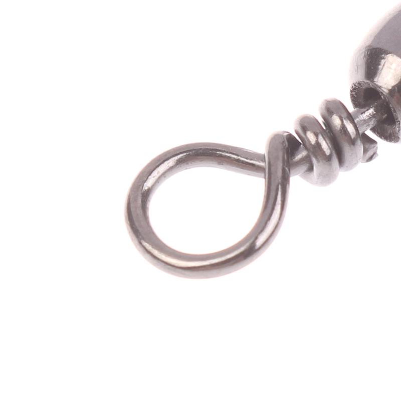 100Pcs Fishing Rolling Swivel Snap Drag Stainless Steel Fishhooks Barrel Swivel Fishing Line Connector Saltwater Freshwater