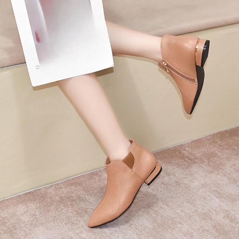 

Ботильоны Ботинки на плоской подошве Ботинки Челси Кожаные ботинки 40 абрикосовый