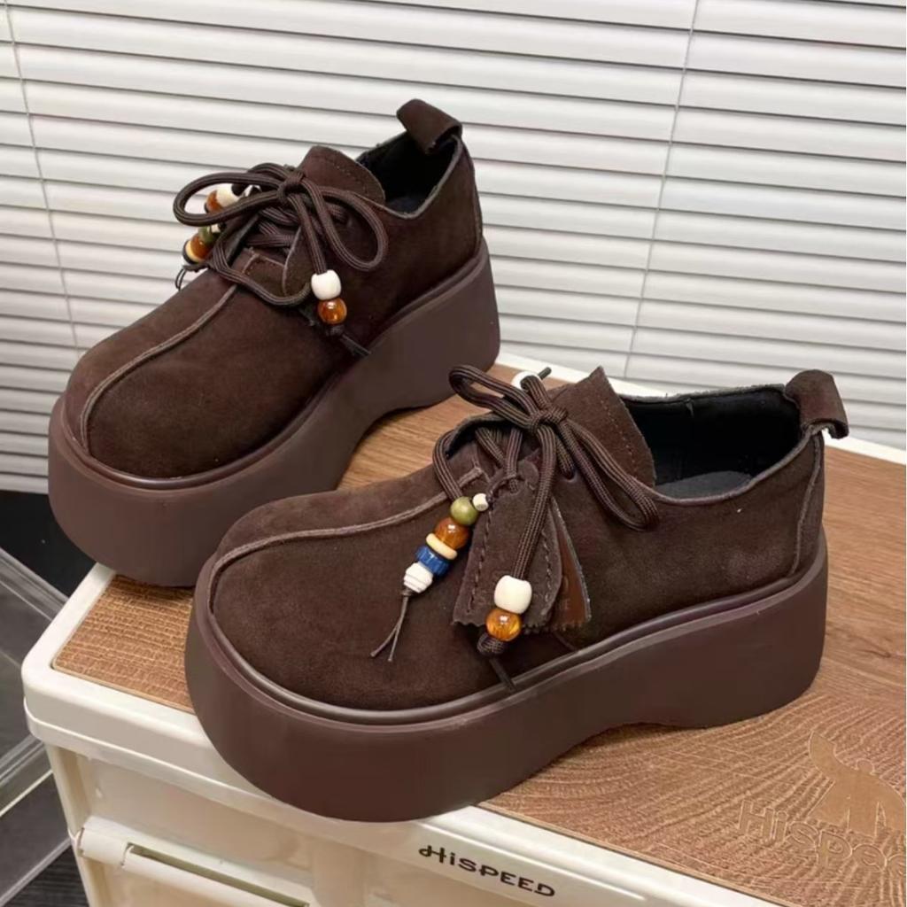 Fashion Versatile Colorblocking Breathable Women's Footsteps Thick Bottom Soft Elastic Height Comfortable Popular Non-tired Feet Sports Lefebvre Shoes