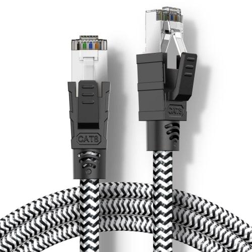 Cablu LAN 3M CAT8 Cablu LAN Soohut Mesh Categoria 8 de mare viteză ??40 Gbps/2000MHz CAT8 compatibil Ethernet cablu Shield modem router compatibil cu Switc