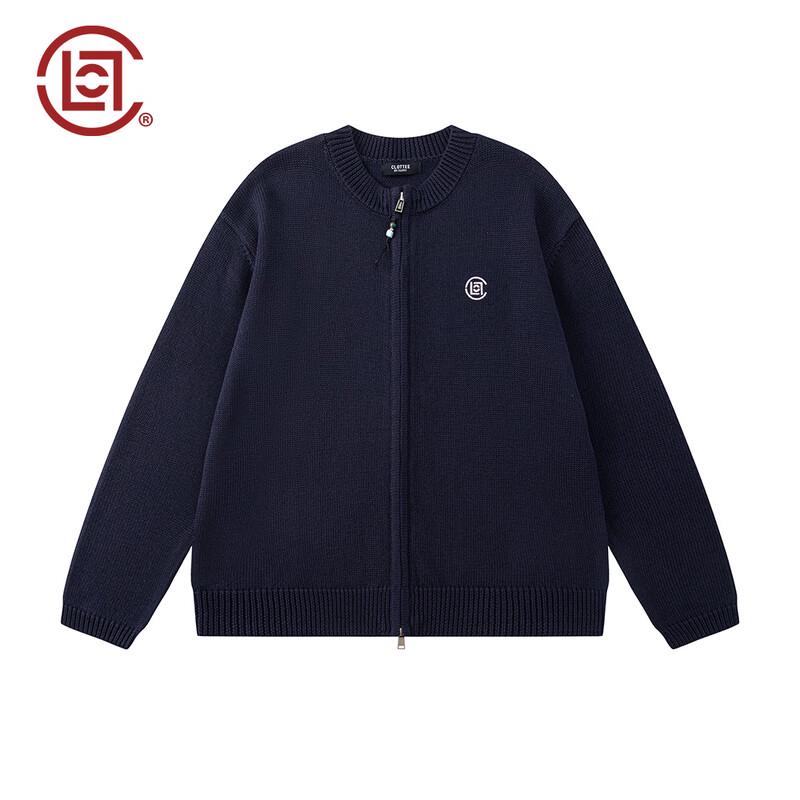 CLOTTEE by CLOT Men's Loose-Fit Zip-Up Knit Cardigan