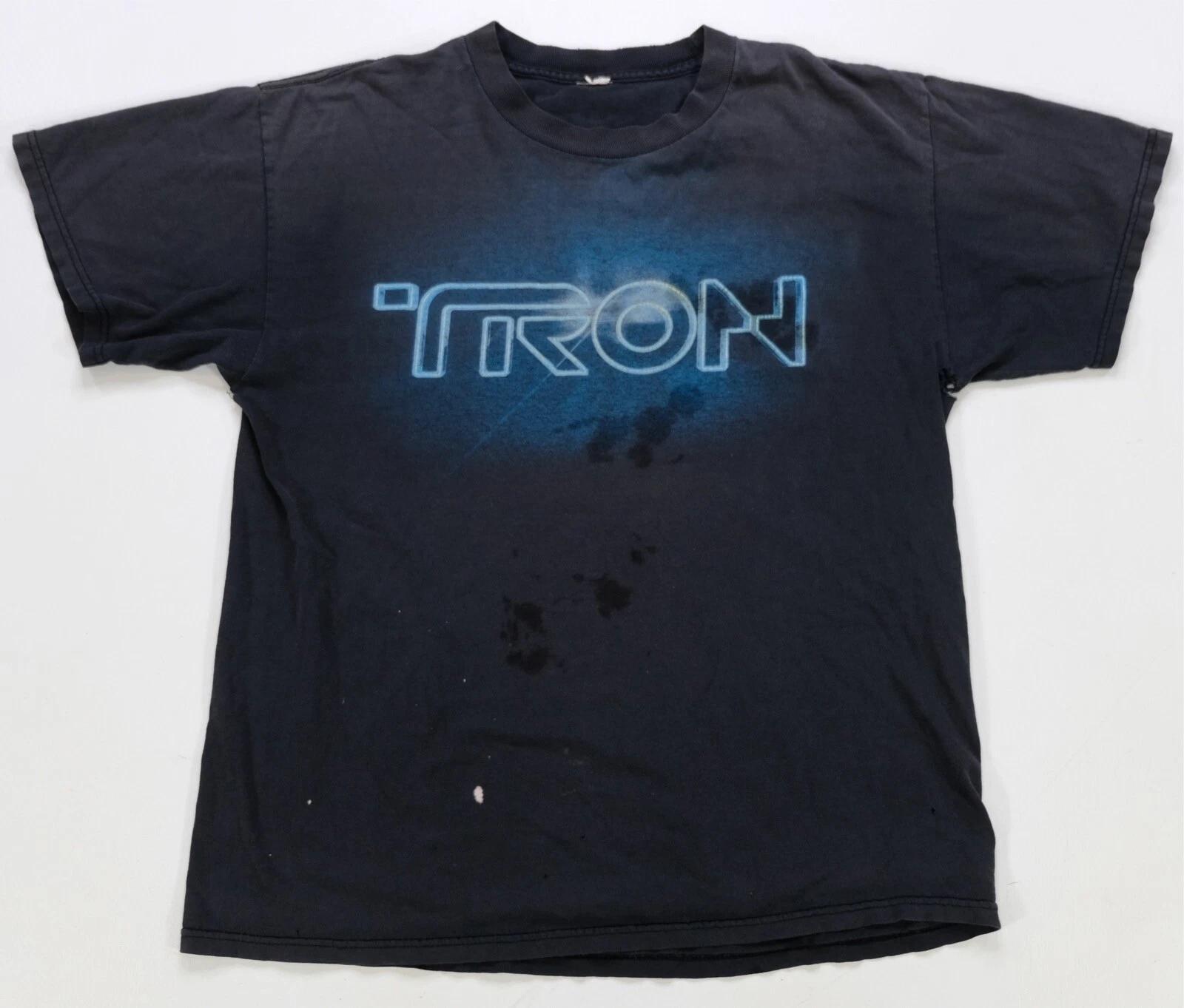 Rare Vintage Tron Legacy 2010 Sci-fi Movie Film T Shirt 2000s Jeff Bridges Black XL