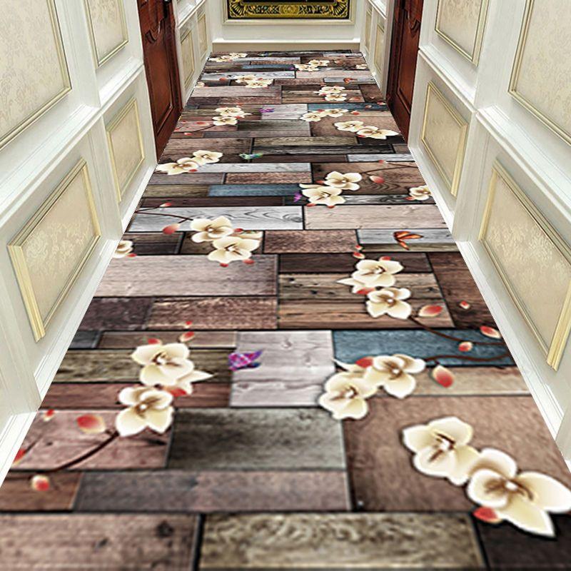 Autumn Style Long Lobby Carpet Fresh Green Grass Pattern Stairway Hallway Home Corridor Carpet Aisle Party Wedding Red Area Rugs