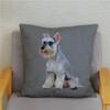 Home Bedroom Pillowcase Cute Schnauzer Print Cushion Cover Decor