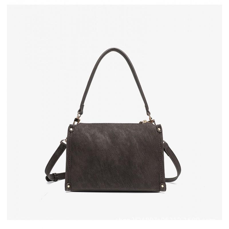 

Soft Leather Box Small Square Bag Women s 2025 New Retro Light Luxury Handbag High-end Commuting Shoulder Cross-body 21x14.5x9