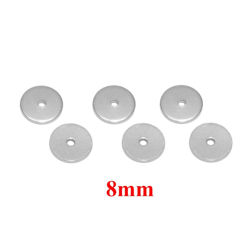 20 Stück Edelstahl-L-förmige Flachperlen, lose Perlen, runde Perlen, DIY-Schmuckzubehör für Armbänder und Halsketten