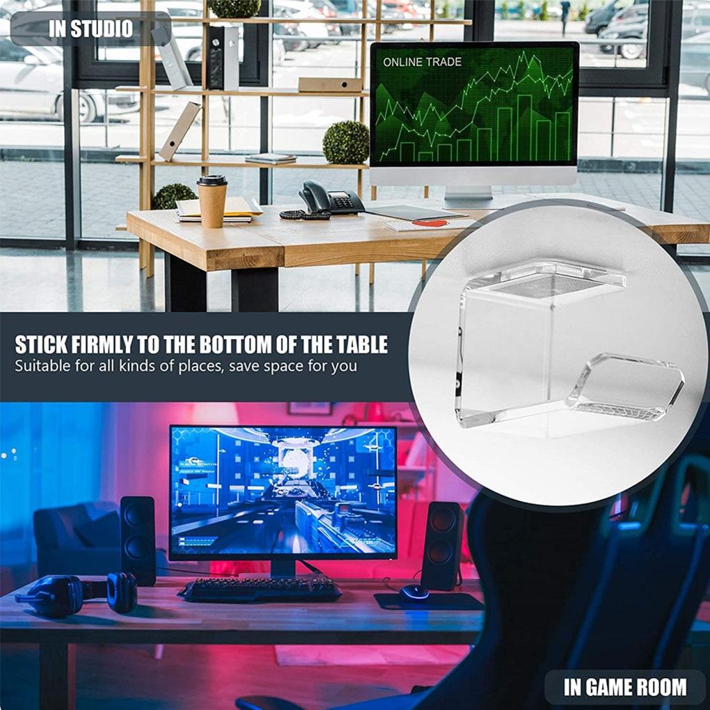 Headphone Hanger Bracket Acrylic Headset Stand Under Desk Earphone Storage Holder Rack
