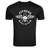 Fitness Skull Wings Kettlebell Gym Workout Graphic T-Shirt