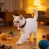 Pet Collar Reflective Safety Buckle Collar Bell Round Ear Cat Dog Collar Glowing Collar