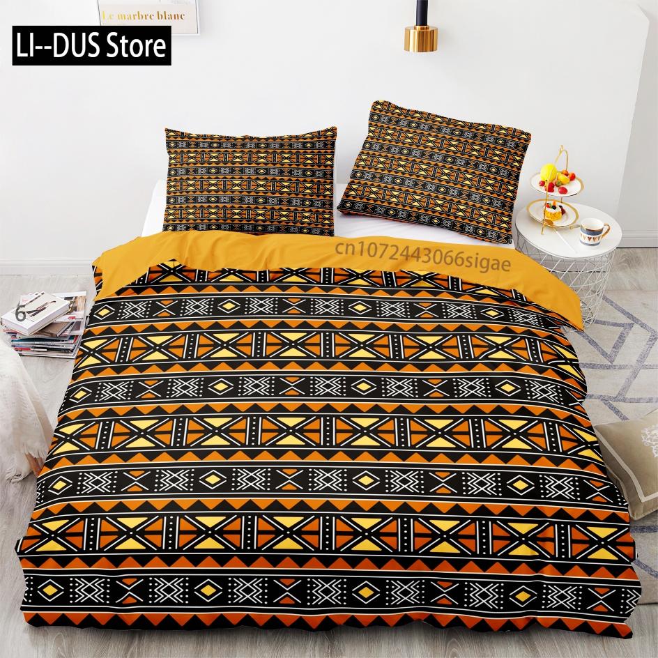 Tribe Bedding Set Single Twin Full Queen King Size Ancient culture Bed Set Aldult Kid Bedroom Duvetcover Sets 3D Anime 012