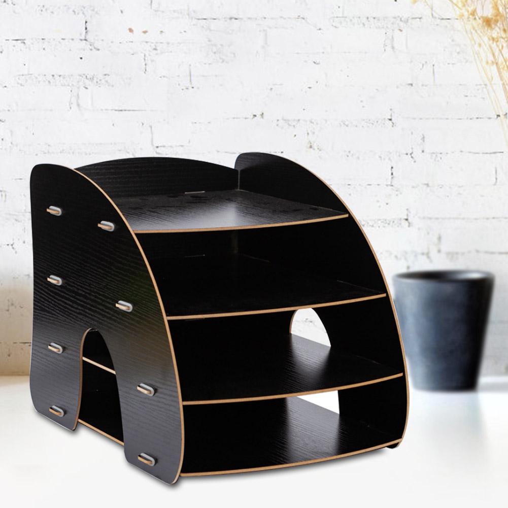 Stojak/organizer na czasopisma/książki A4 w kształcie łuku, wielowarstwowy, biurowy/domowy, pudełko do przechowywania na biurko #2