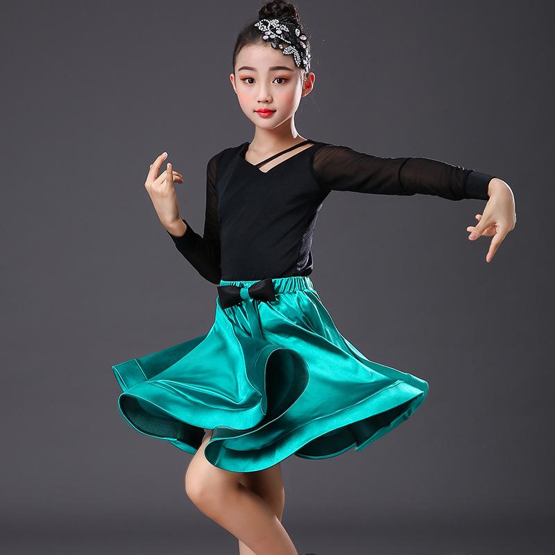 Girls' Autumn Long Sleeve Latin Dance Practice Set