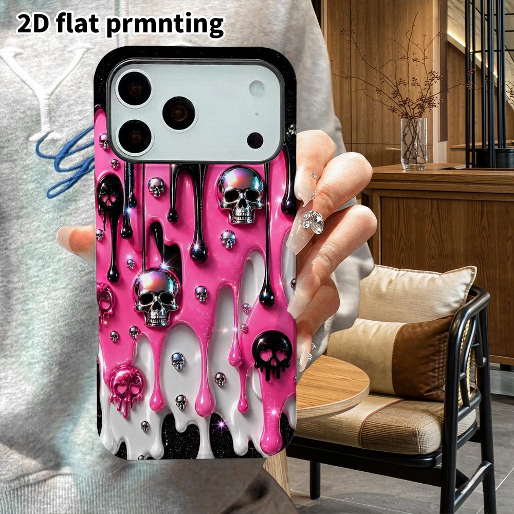 Phone Case: 2D Flat Suitable for iPhone 18 17 16 15 14 13 Pro Film Protective Case, Couple Style, Starry Sky Background, Christmas and Halloween Holid