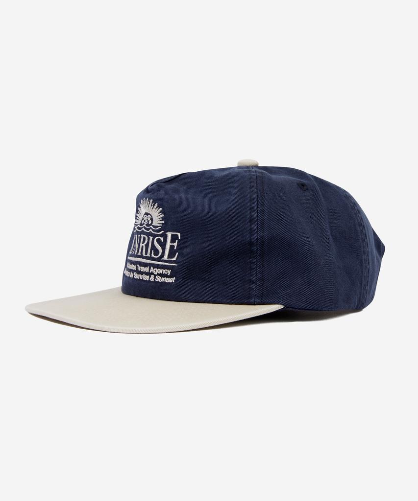 HELLO SUNRISE Washed Horizon Relaxed Fit 5P Cap_Navy & Cream