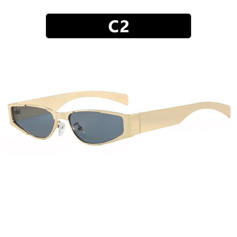 New Vintage Small Frame Cat Eye Sunglasses Women For Men Luxury Brand Designer Sun Glasses Punk Popular Outdoor Metal Shades