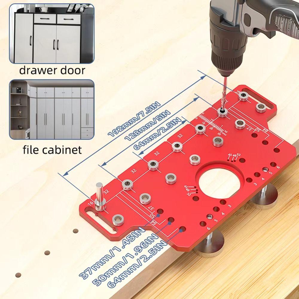 Accurate Positioning Drilling Guide Template Adjustable Drilling Depth Shelf Pin Jig  Furniture