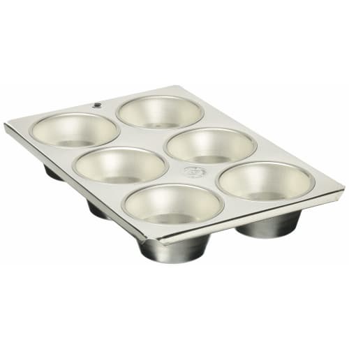 FK Tin Muffin Pan, #100 Cups, 6-Piece Set, Silver