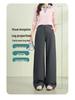 2026 Spring Collection Women's High-Waisted Slim Wide-Leg Pants - Sheep Wool Lyocell Blend, Draped Design, Versatile for Commute