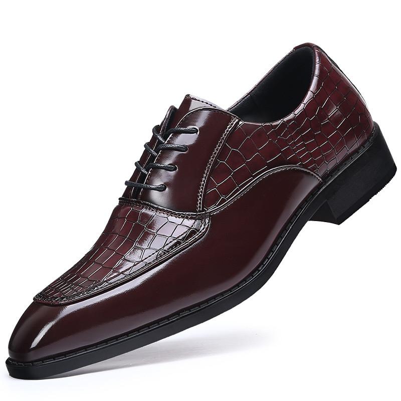 Fashion Designer New Men's Pointed Mixed Patchwork Casual Oxford Shoes Male Wedding Dress Homecoming Formal Wedding Footwear