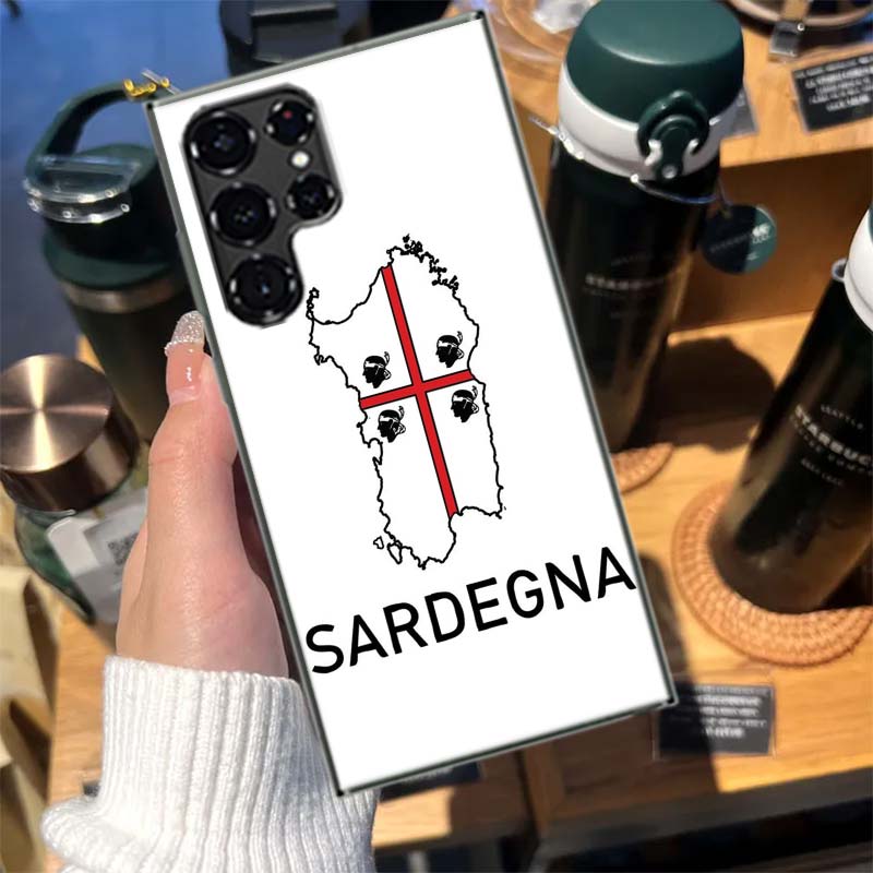 Flagge von Sardinien Cases Handyhülle für Samsung Galaxy S26 Ultra S25 Edge S24 S23 FE S21 Plus S20 S22 S10 Cover TPU Capa Schale Sho