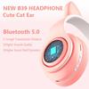 Flash Lamp Cat Ear Bluetooth Headphone With MIC Support 3.5mm AUX/TF Card Play Wireless Headset Kids Girl Earphone Birthday Gift