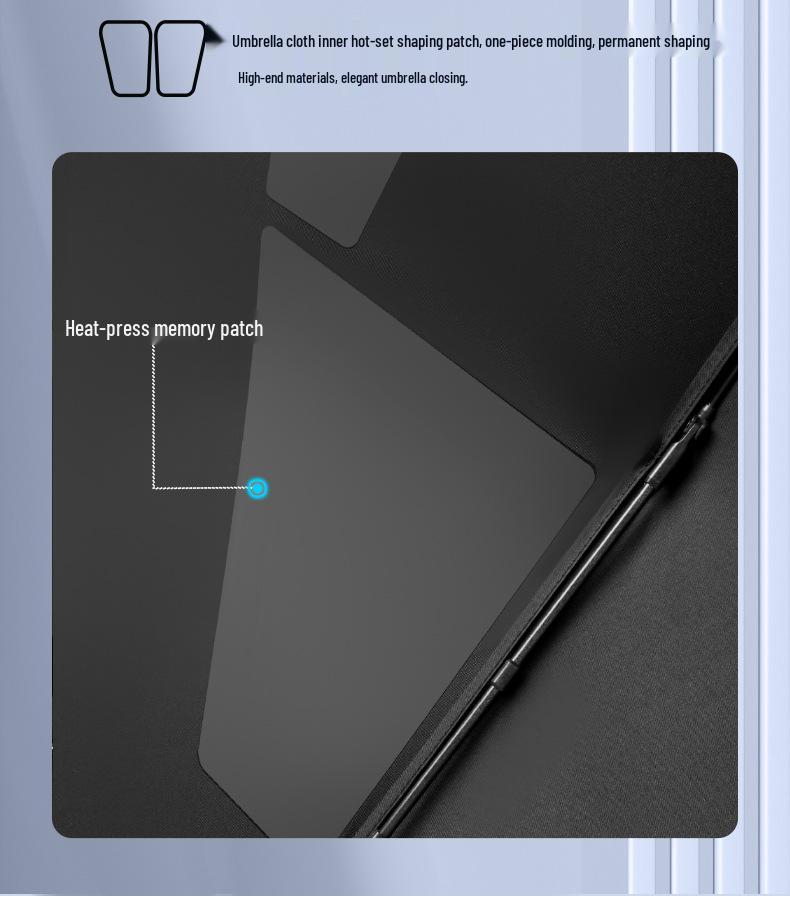 Memory Patch Three-Fold Automatic Umbrella: 8-Bone, Non-Folding, Dual-Use for Sun and Rain.