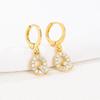 Personalized Round Ear Cuff Earrings: 26 Letters Rhinestone Inlaid, Gold & Silver for Women