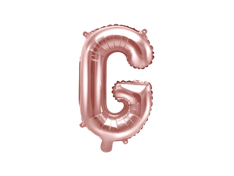 Balon Foliowy Litera "G" Różowe Złoto 35 Cm