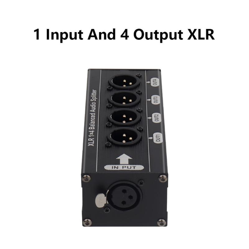 Balanced Sound Splitter 1 Input 4 Output Sound Splitter Box Distribution for Studio Recording Conference Installation