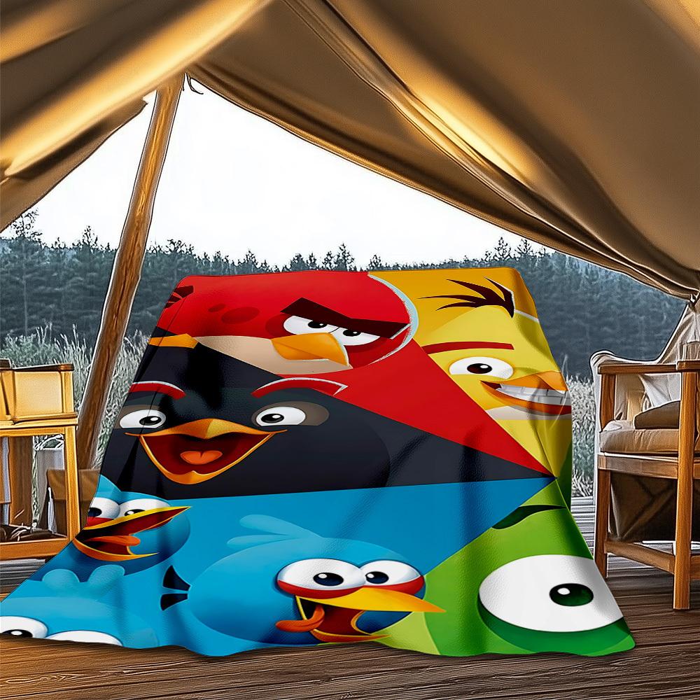 1pc Angry Birds Outdoor Soft Blanket Ultra Plush, Warm, Versatile, and Easy Care for Camping, and