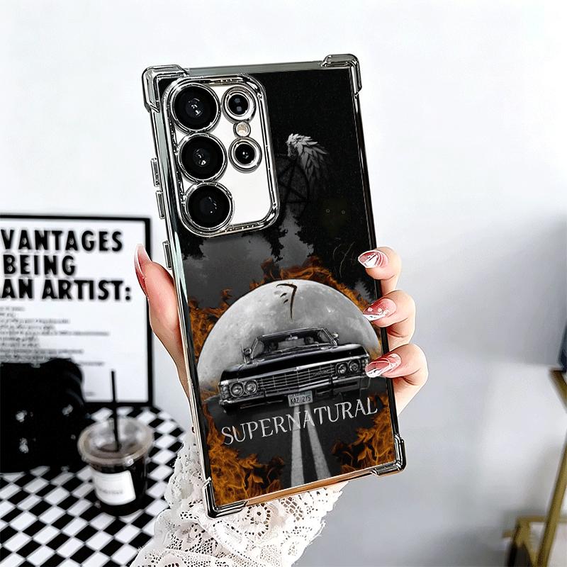 Angel Castiel Supernatural Plating Phone Case For Samsung Galaxy S24 S25 FE S26 Edge S23 Ultra S22 S21 Plus S20 Anti-Fall Airaba