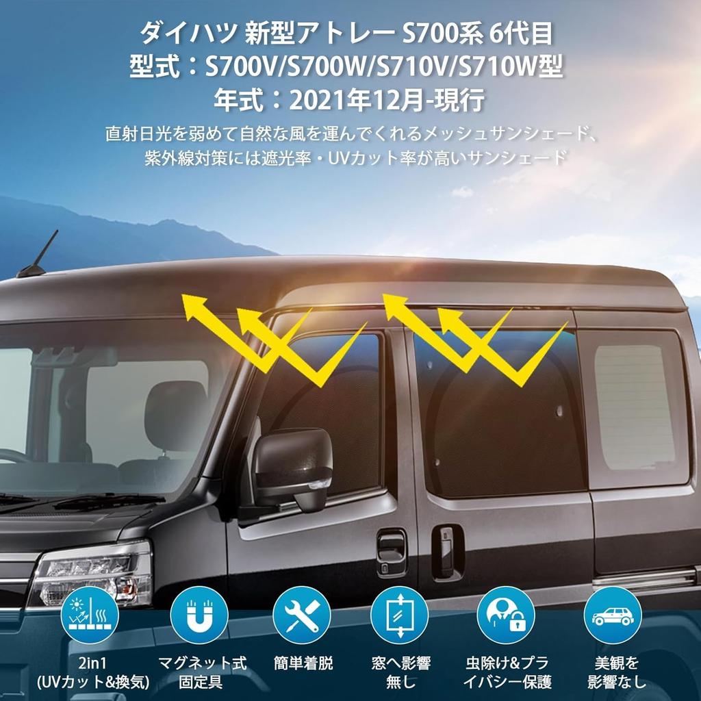 Compatible with the New Daihatsu Atrai S7 Series These Mesh Curtains Offer Sun Insect and UV Protection for Both the Driver and Passenger These