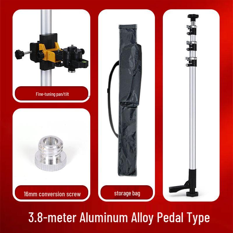 Telescopic Rod for Ceiling Support with Spirit Level and Infrared Bracket