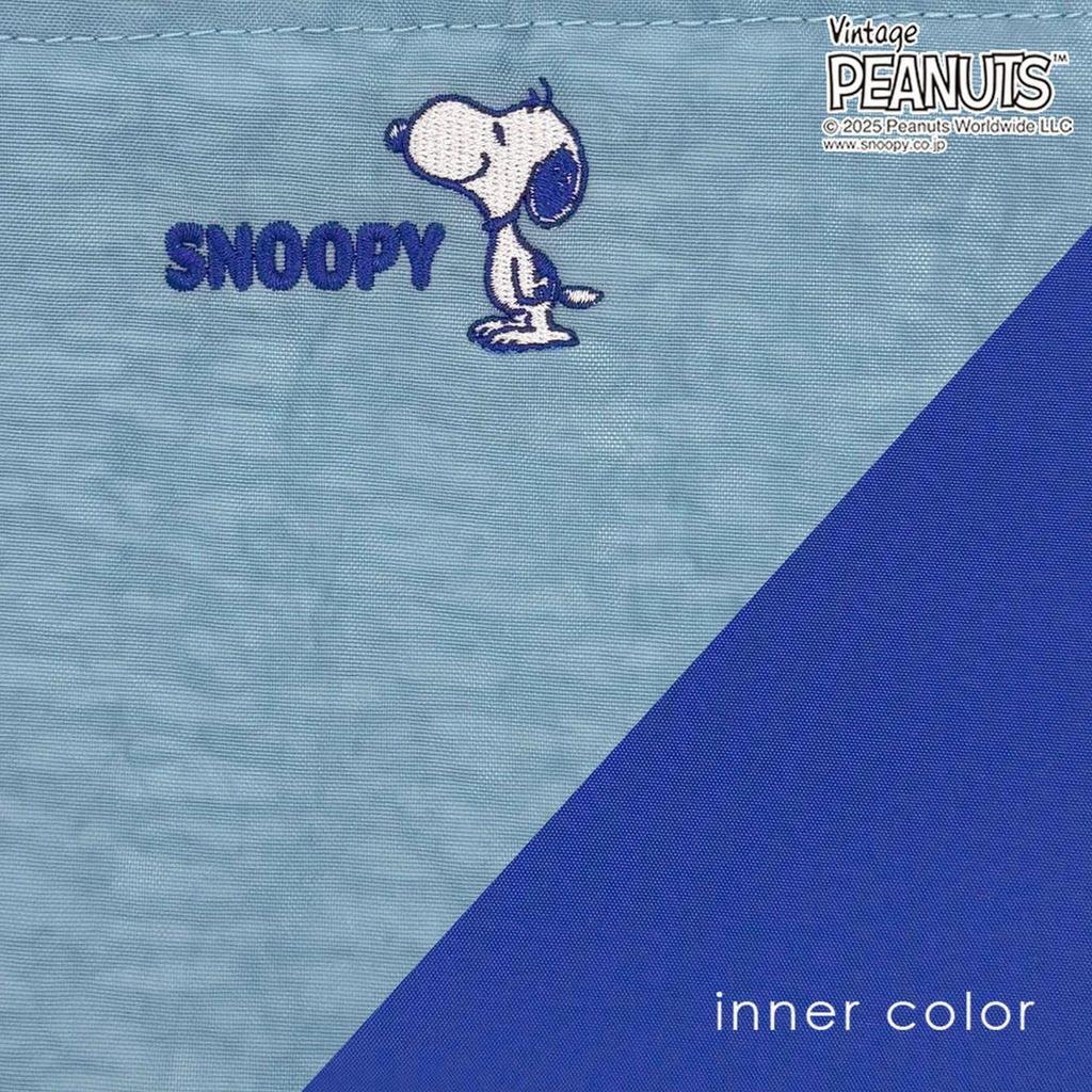 Snoopy Tote 8437 [Rootote] Women's Bag, Small, Self-Standing, Lightweight, IP.Deli.Poly.Peanuts-0F (03 Sax)